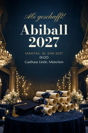 Einladung mit dem Design Abiball