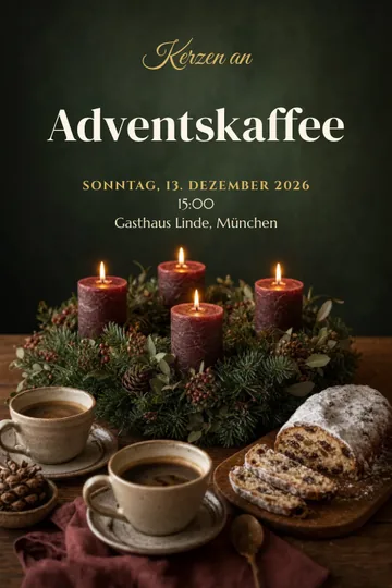 Einladung mit dem Design Adventskaffee