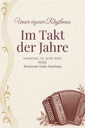 Einladung mit dem Design Unser Liebeslied