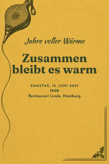 Einladung mit dem Design Jahre voller Wärme