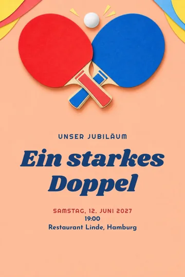 Einladung mit dem Design Unser Jubiläum