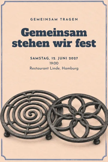 Einladung mit dem Design Gemeinsam tragen