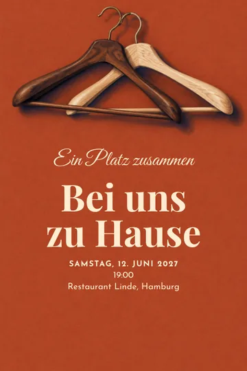 Einladung mit dem Design Ein Platz zusammen
