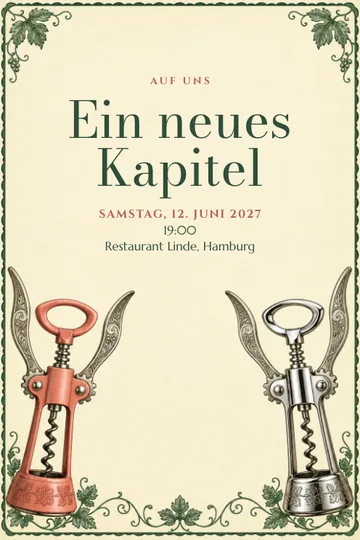 Einladung mit dem Design Gemeinsam das Leben öffnen