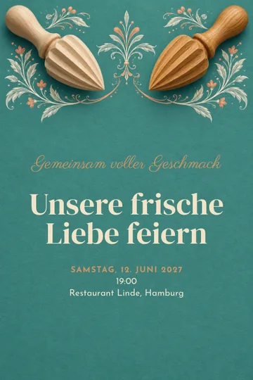 Einladung mit dem Design Gemeinsam voller Geschmack
