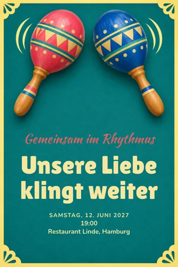 Einladung mit dem Design Gemeinsam tanzen