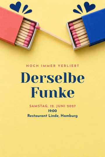 Einladung mit dem Design Noch immer der Funke
