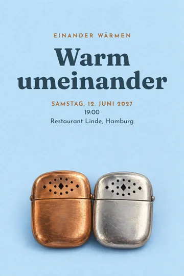 Einladung mit dem Design Einander wärmen