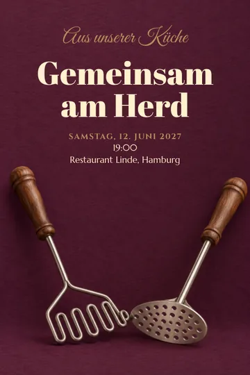 Einladung mit dem Design Zusammen in der Küche