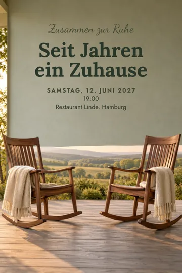 Einladung mit dem Design Zusammen zur Ruhe