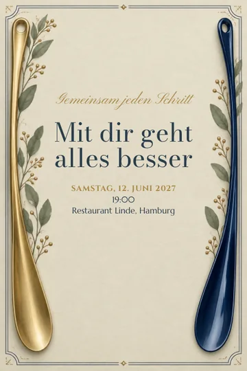 Einladung mit dem Design Gemeinsam jeden Schritt