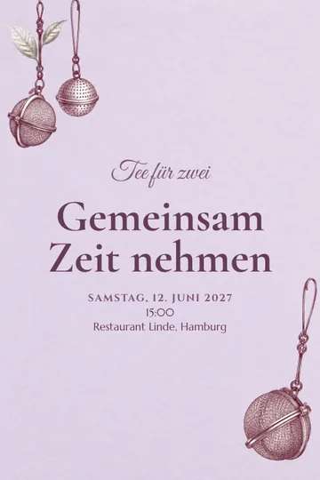 Einladung mit dem Design Zeit zum Teilen