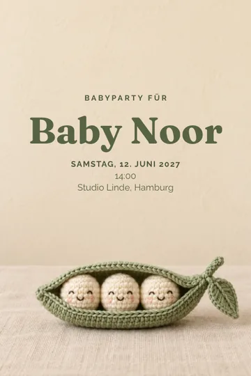 Einladung mit dem Design Kleine Erbsen