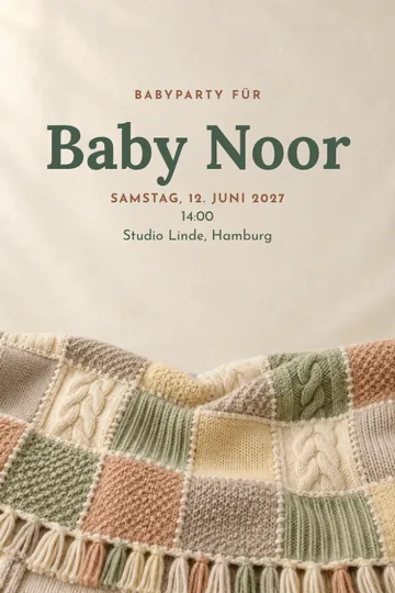 Einladung mit dem Design Wollpatchwork