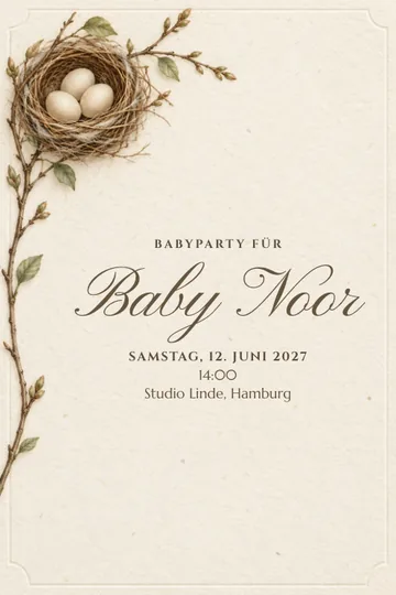 Einladung mit dem Design Sanftes Nest