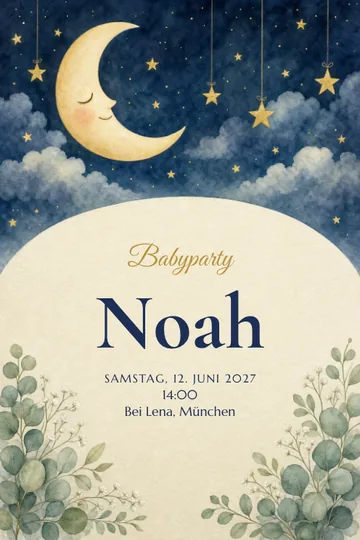 Einladung mit dem Design Kleiner Mond