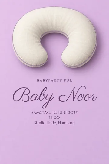 Einladung mit dem Design Sanft geborgen