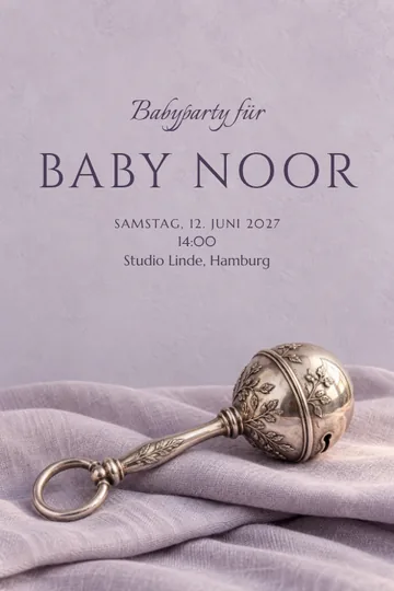 Einladung mit dem Design Silberrassel