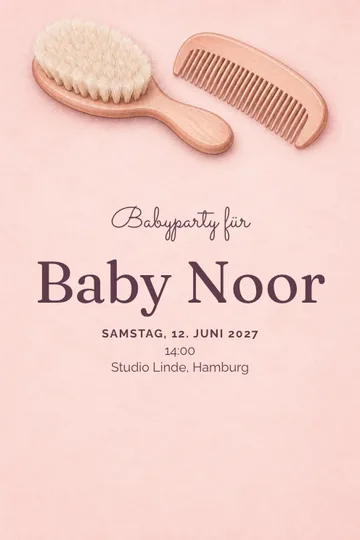 Einladung mit dem Design Sanft umsorgt