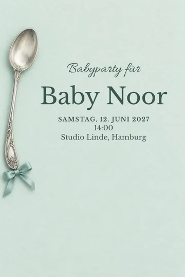Einladung mit dem Design Ein Löffelchen Glück