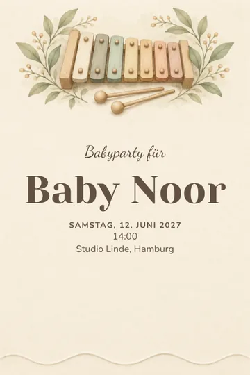 Einladung mit dem Design Kleine Melodie