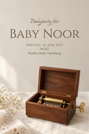 Einladung mit dem Design Spieluhr