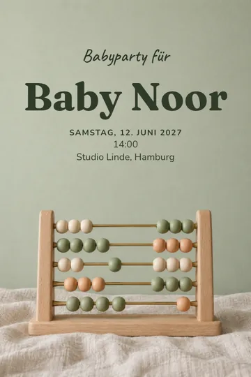 Einladung mit dem Design Sanfter Abakus