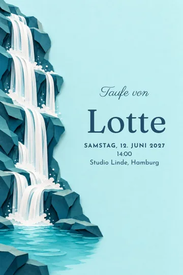 Einladung mit dem Design Lebendiges Wasser