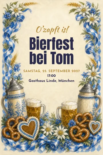 Einladung mit dem Design Bierfest