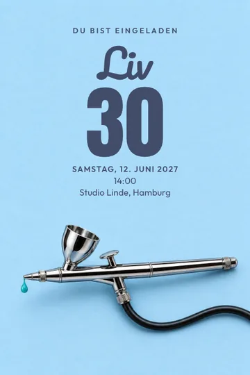 Einladung mit dem Design Farbe in der Luft