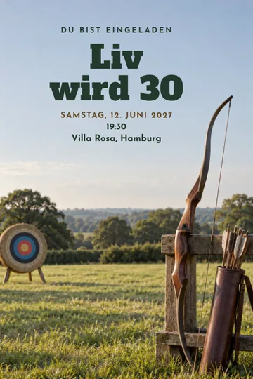 Einladung mit dem Design Bogenschützenclub
