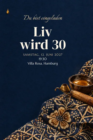 Einladung mit dem Design Batik-Atelier