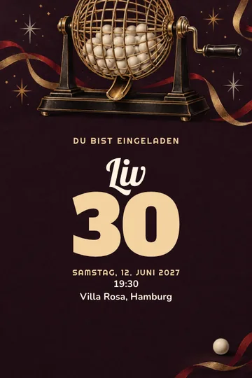 Einladung mit dem Design Bingo-Abend
