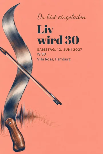 Einladung mit dem Design Die singende Säge