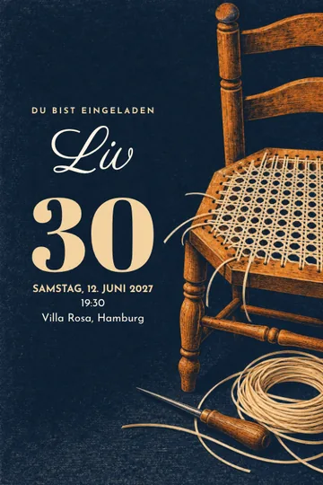 Einladung mit dem Design Stuhlflecht-Atelier
