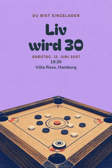 Einladung mit dem Design Carrom mit Freunden