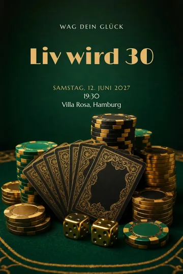 Einladung mit dem Design Casinonacht
