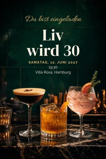 Einladung mit dem Design Cocktailclub