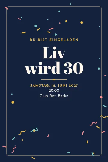 Einladung mit dem Design Konfetti