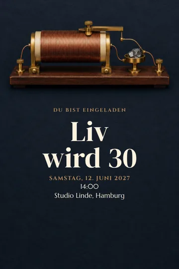 Einladung mit dem Design Stimme dich auf die Party ein