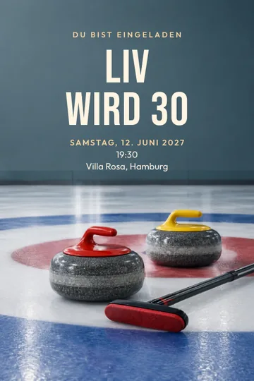 Einladung mit dem Design Curlingabend