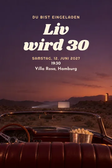 Einladung mit dem Design Drive-in in der Wüste