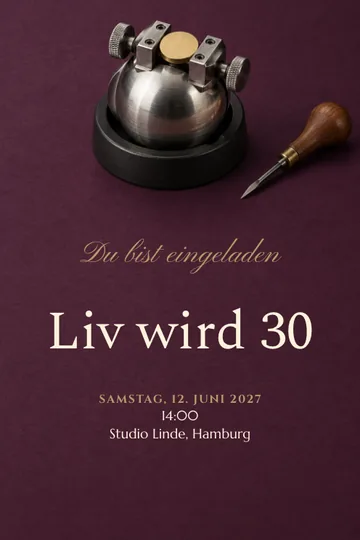 Einladung mit dem Design Feine Linien