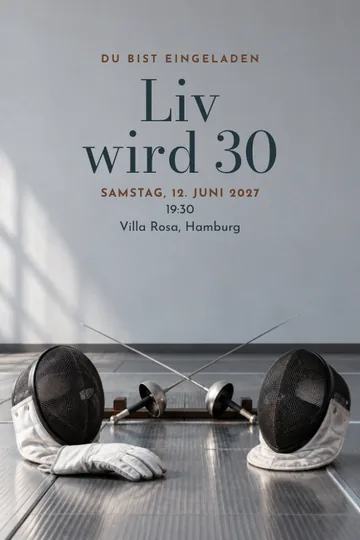 Einladung mit dem Design Fechtsaal