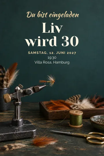 Einladung mit dem Design Fliegenbinden