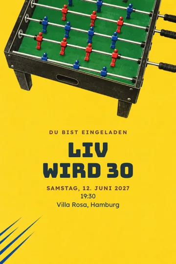 Einladung mit dem Design Tischkickerfest