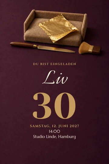 Einladung mit dem Design Ein goldener Abend