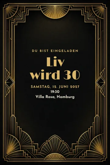 Einladung mit dem Design Goldene Zwanziger