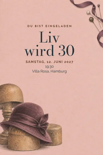 Einladung mit dem Design Hutatelier