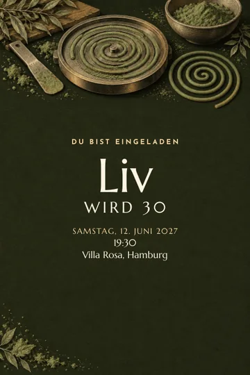 Einladung mit dem Design Duftspiralen